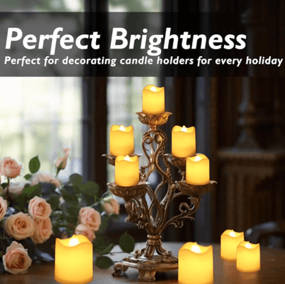 Flameless LED Candles Set – Warm White Battery Operated Tea Lights for Weddings, Holidays & Home Decor
