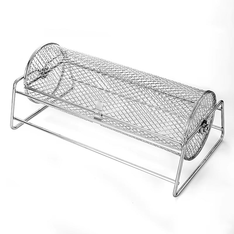 Stainless Steel BBQ Grill Basket Rotisserie and Mesh Roaster for Perfect Barbecue Cooking