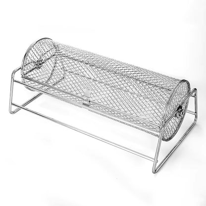 Stainless Steel BBQ Grill Basket Rotisserie and Mesh Roaster for Perfect Barbecue Cooking