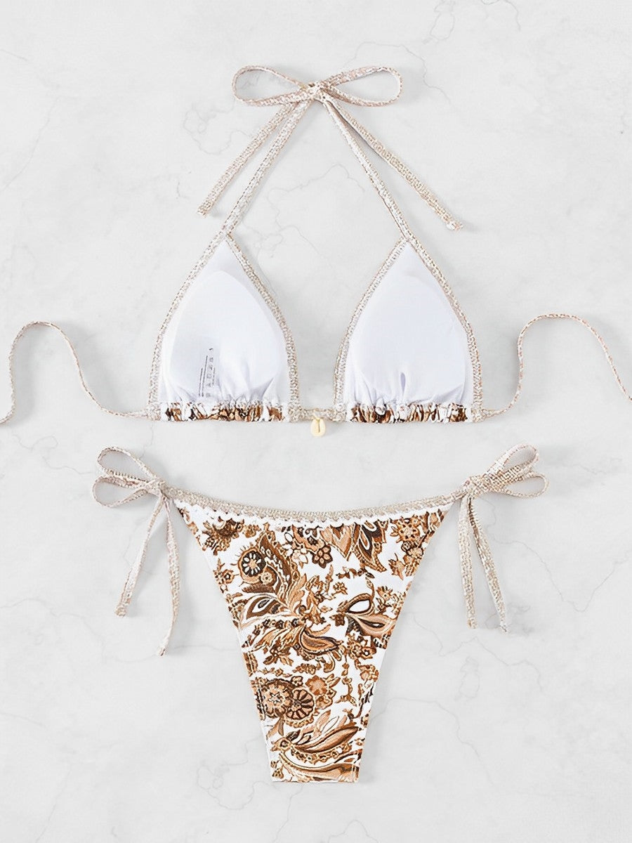 Halter Triangle Bikini for Women Summer Swimwear Set