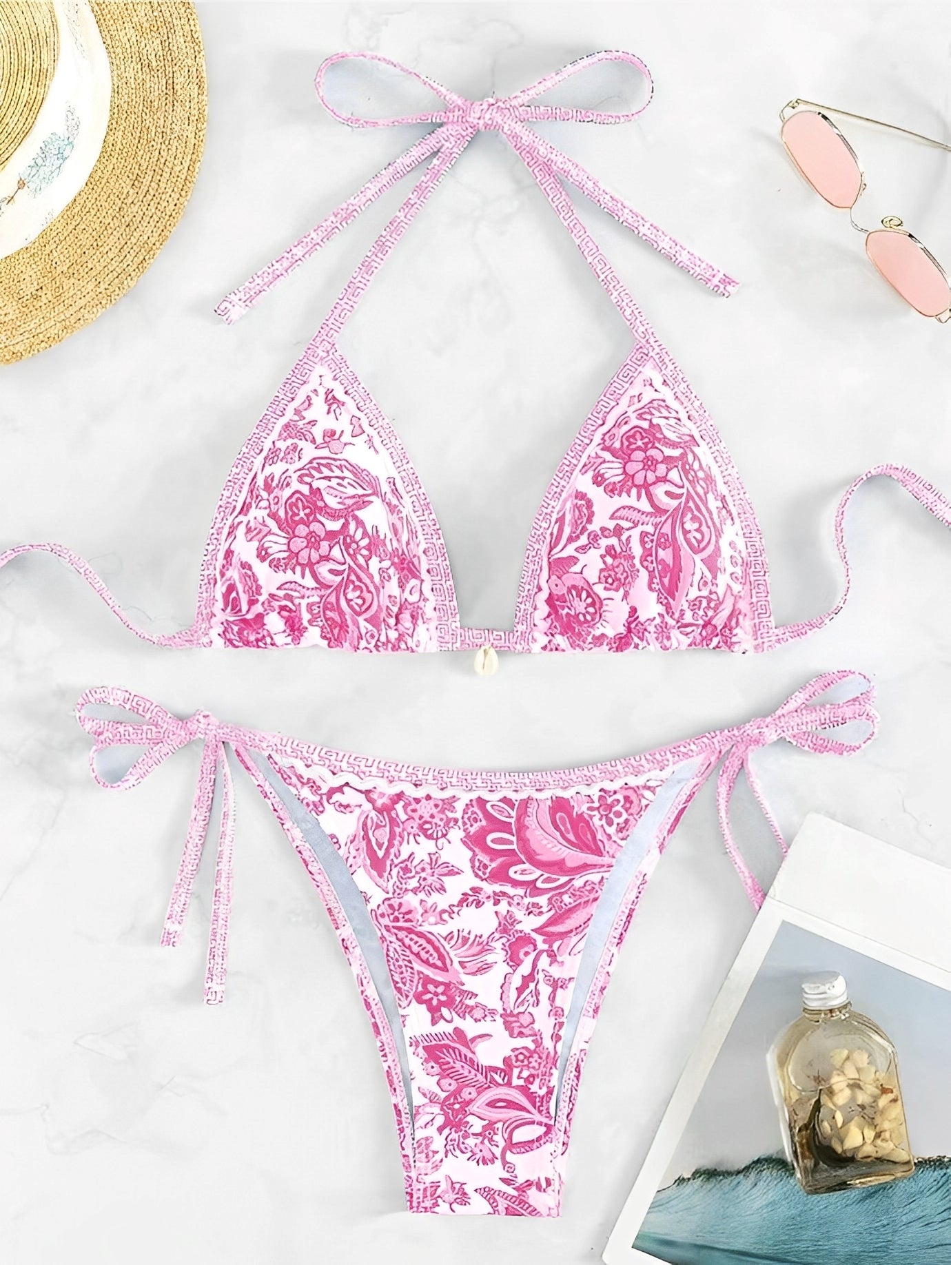 Halter Triangle Bikini for Women Summer Swimwear Set