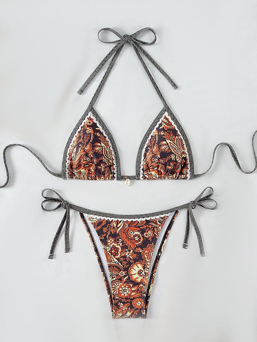 Halter Triangle Bikini for Women Summer Swimwear Set