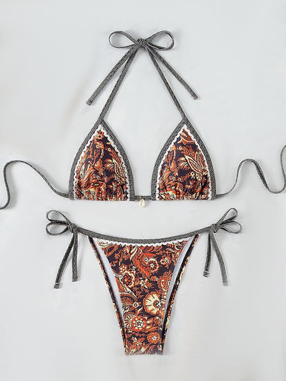 Halter Triangle Bikini for Women Summer Swimwear Set