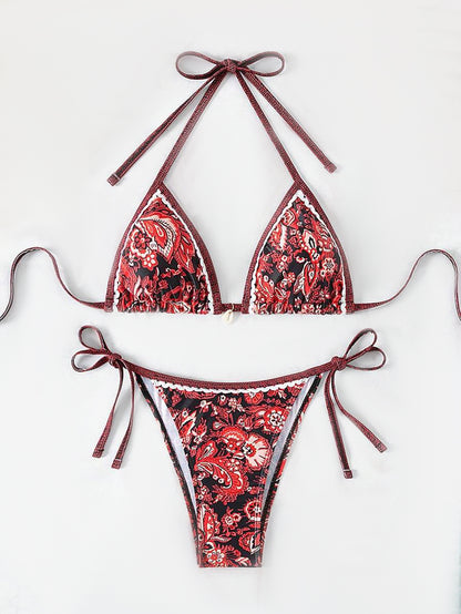 Halter Triangle Bikini for Women Summer Swimwear Set