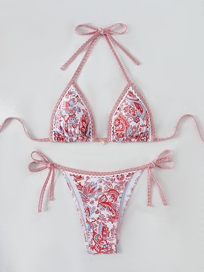 Halter Triangle Bikini for Women Summer Swimwear Set