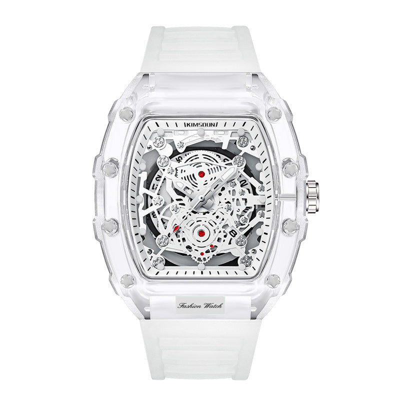 Stylish Mens Waterproof Transparent Sports Watch Quartz Watch Gift for Him