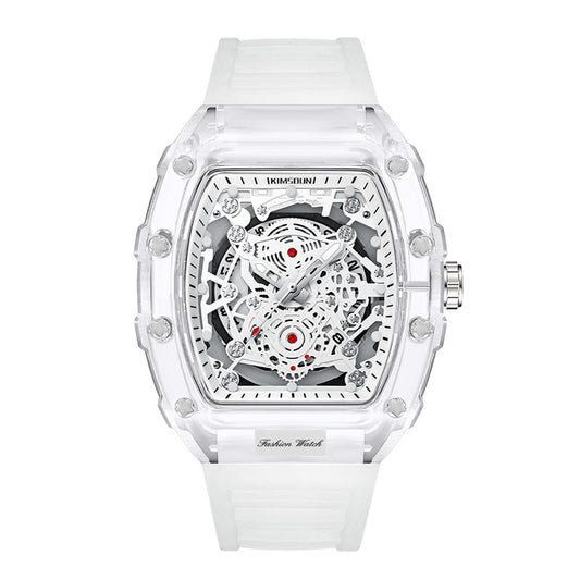 Stylish Mens Waterproof Transparent Sports Watch Quartz Watch Gift for Him