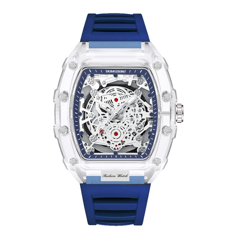 Stylish Mens Waterproof Transparent Sports Watch Quartz Watch Gift for Him