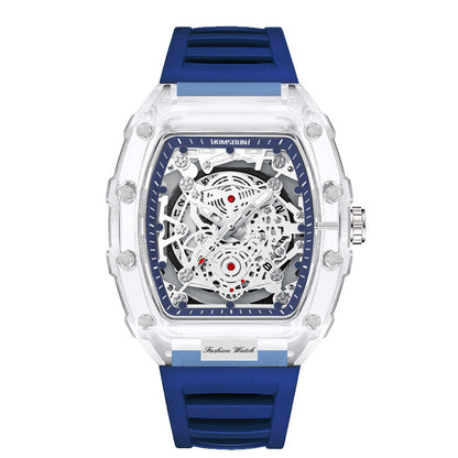 Stylish Mens Waterproof Transparent Sports Watch Quartz Watch Gift for Him