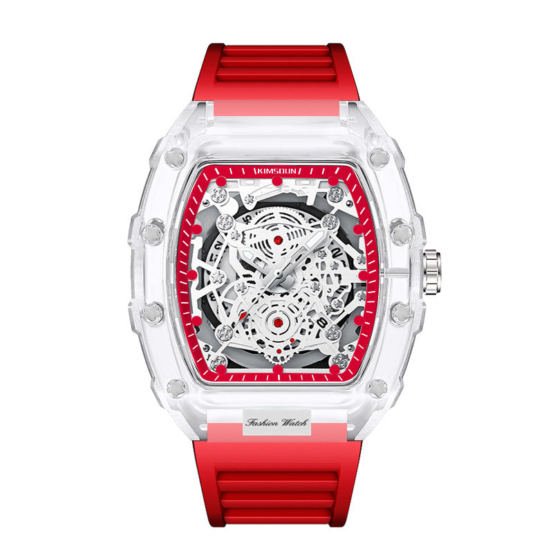 Stylish Mens Waterproof Transparent Sports Watch Quartz Watch Gift for Him