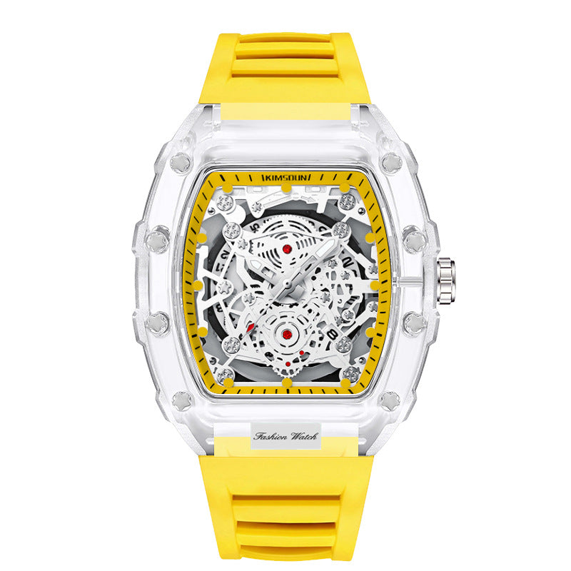 Stylish Mens Waterproof Transparent Sports Watch Quartz Watch Gift for Him