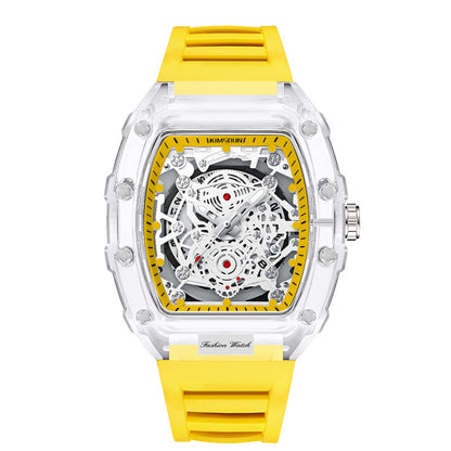 Stylish Mens Waterproof Transparent Sports Watch Quartz Watch Gift for Him