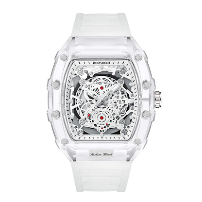 Stylish Mens Waterproof Transparent Sports Watch Quartz Watch Gift for Him