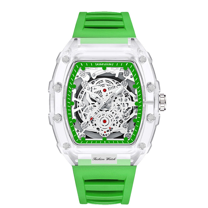 Stylish Mens Waterproof Transparent Sports Watch Quartz Watch Gift for Him