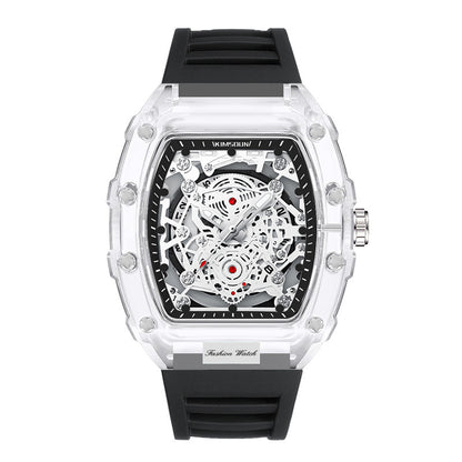Stylish Mens Waterproof Transparent Sports Watch Quartz Watch Gift for Him