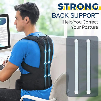Adjustable Upper Back Posture Corrector Brace Shoulder Support Straightener Strap