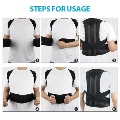 Adjustable Upper Back Posture Corrector Brace Shoulder Support Straightener Strap