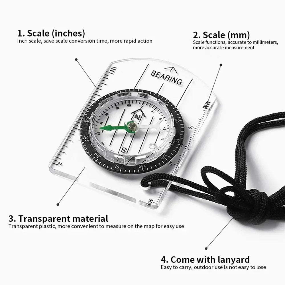 Mini Tactical Compass with Lanyard for Outdoor Survival and Hiking