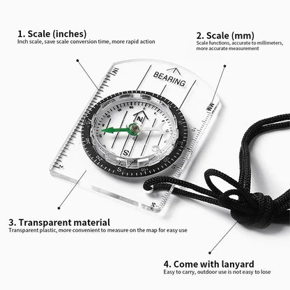 Mini Tactical Compass with Lanyard for Outdoor Survival and Hiking