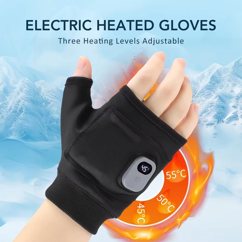 Rechargeable Heated Gloves with Touchscreen 360 Warmth Windproof Thermal Winter Gloves
