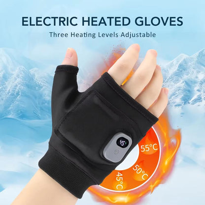 Rechargeable Heated Gloves with Touchscreen 360 Warmth Windproof Thermal Winter Gloves