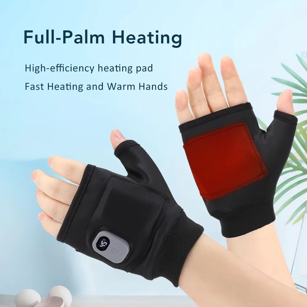 Rechargeable Heated Gloves with Touchscreen 360 Warmth Windproof Thermal Winter Gloves