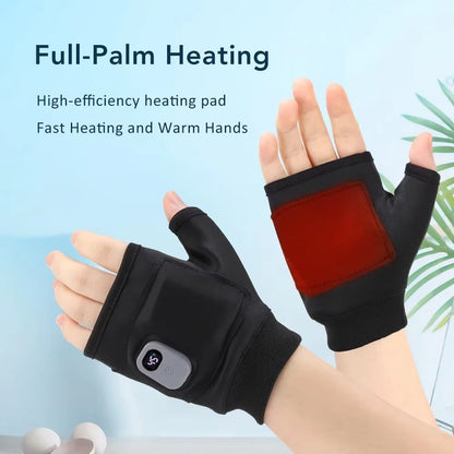 Rechargeable Heated Gloves with Touchscreen 360 Warmth Windproof Thermal Winter Gloves
