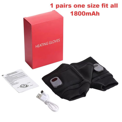 Rechargeable Heated Gloves with Touchscreen 360 Warmth Windproof Thermal Winter Gloves
