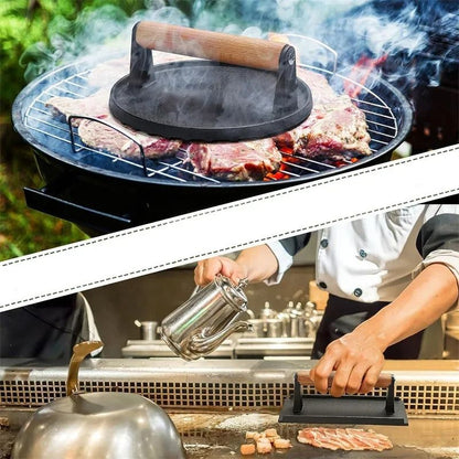 Heavy-Duty Cast Iron Meat & Steak Press