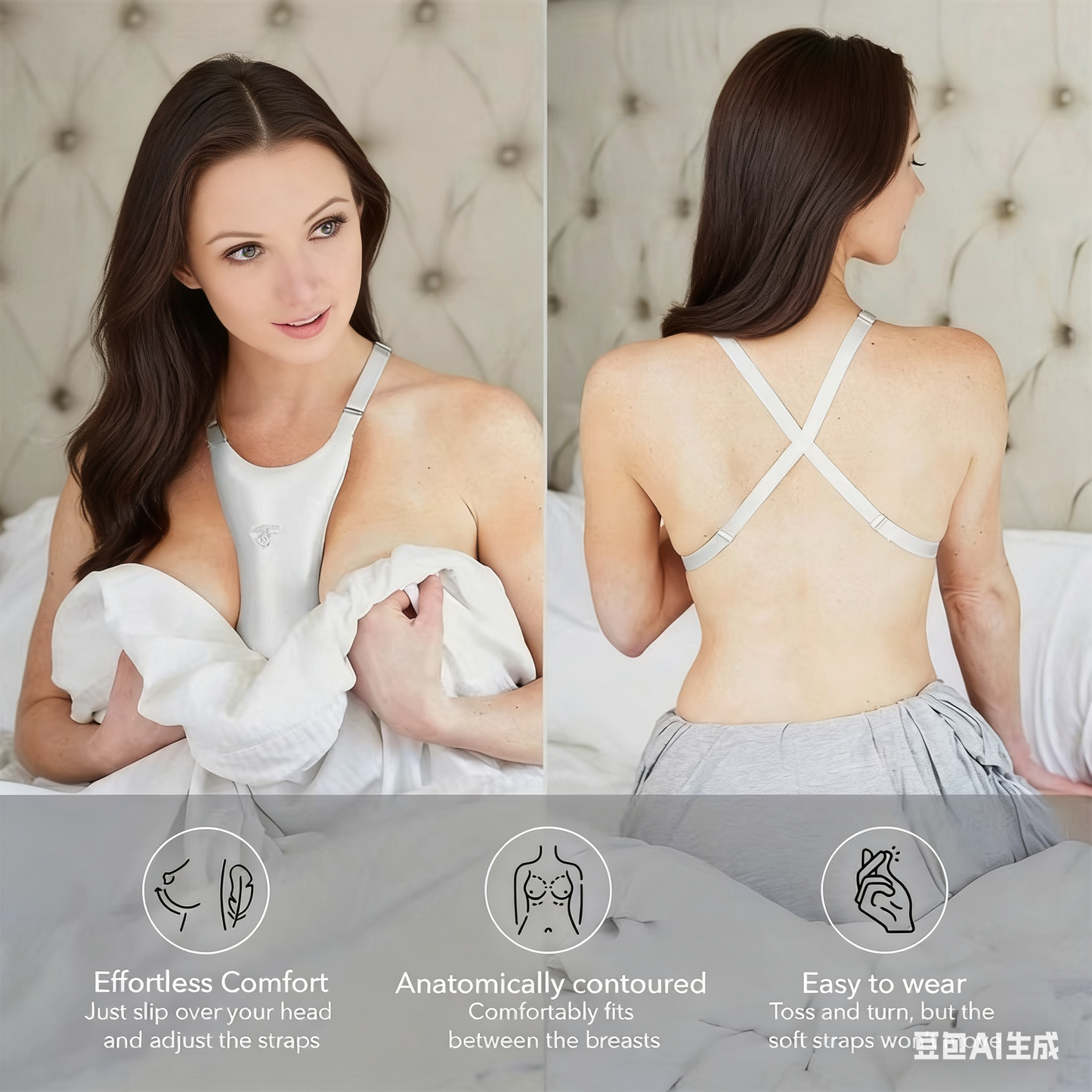 Premium Breast Support Pillow for Side Sleeping & Chest Anti-Wrinkle Care
