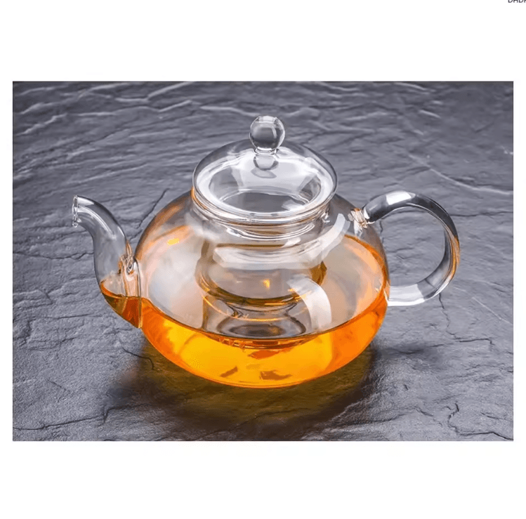 1000ML Heat-Resistant Glass Teapot with Infuser – Clear Herbal & Loose Leaf Tea Brewer