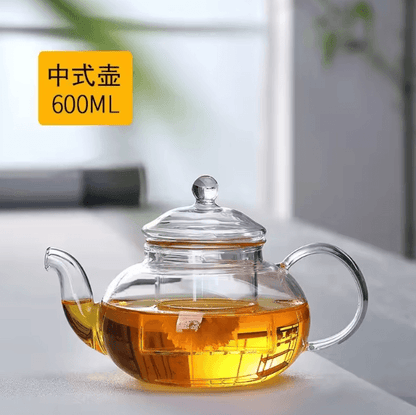 1000ML Heat-Resistant Glass Teapot with Infuser – Clear Herbal & Loose Leaf Tea Brewer
