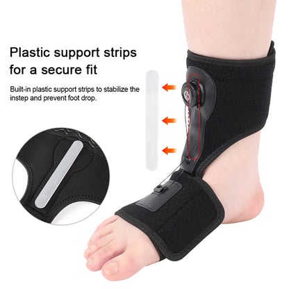 Adjustable Foot Drop Brace Ankle Support Orthosis with Anti-Slip Stabilizer