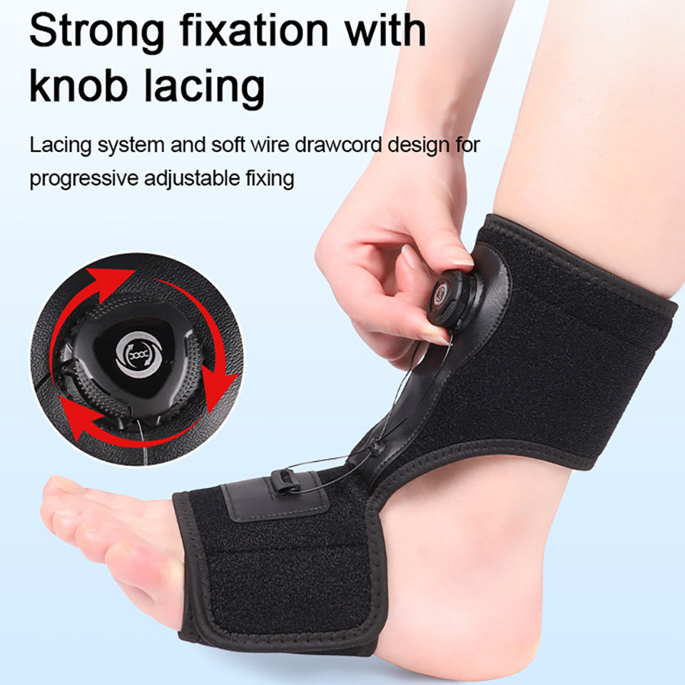 Adjustable Foot Drop Brace Ankle Support Orthosis with Anti-Slip Stabilizer