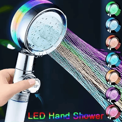 7-Color LED Temperature Control Shower Head – High-Pressure Water Saving Filter Shower Sprayer