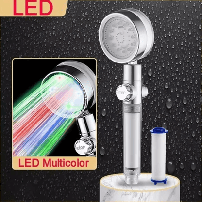 7-Color LED Temperature Control Shower Head – High-Pressure Water Saving Filter Shower Sprayer