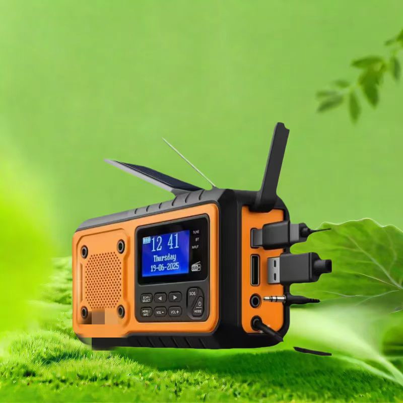 Solar Hand Crank Emergency Radio with Power Bank, Bluetooth & DAB FM Weather Alert