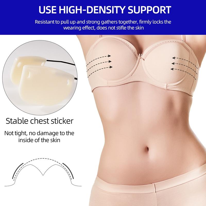 Invisible Push Up Bra Kit for Deep V Dresses Strapless Backless Silicone Adhesive Bra