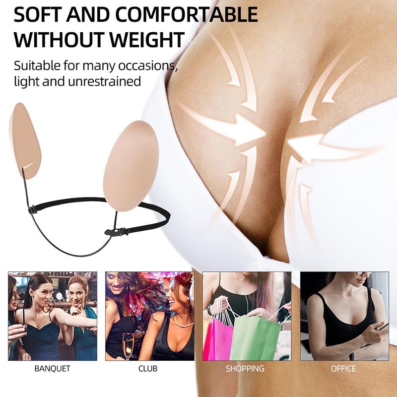 Invisible Push Up Bra Kit for Deep V Dresses Strapless Backless Silicone Adhesive Bra