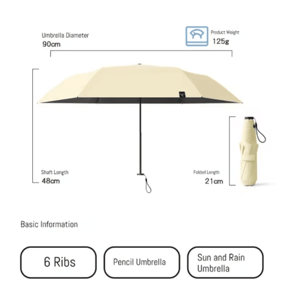 Ultra Light Japanese Mini Umbrella Compact UV protection umbrella for Travel & Daily Use
