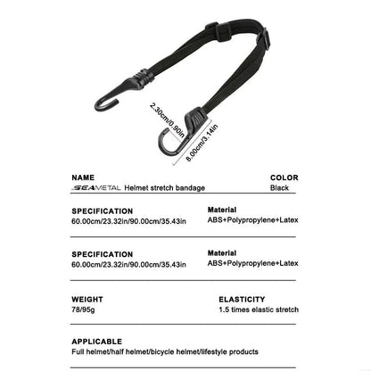 Elastic Motorcycle Helmet Strap Adjustable Cargo Bungee Fixing Rope