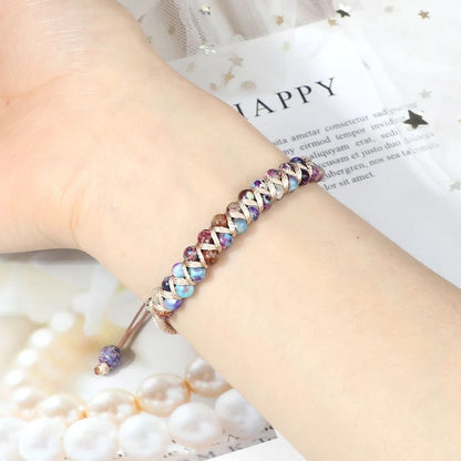 4mm Natural Stone Bracelet for Men and Women, Adjustable Braided Meditation Beaded Bracelet