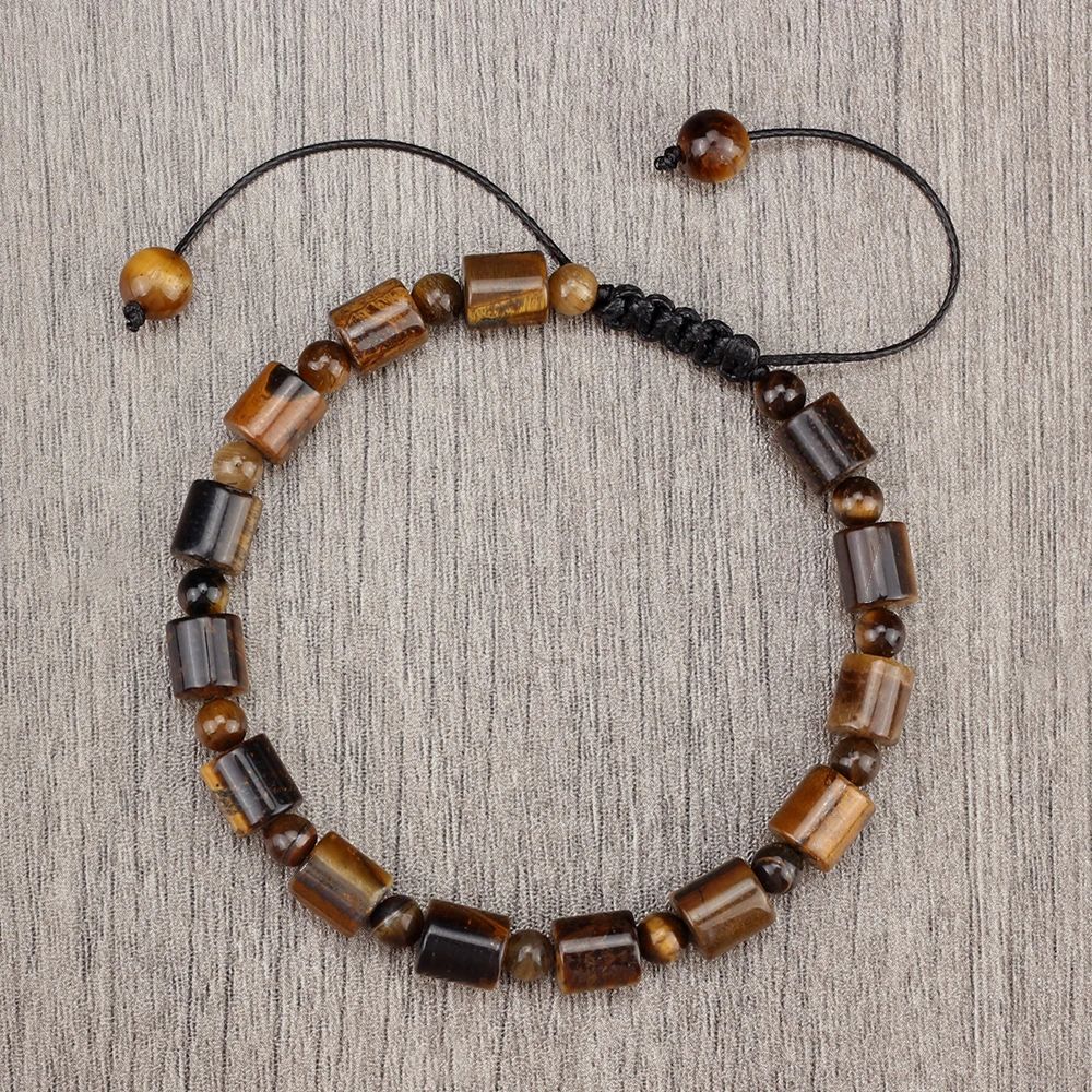 Tiger Eye Bracelet for Men and Women Natural Stone Agate Beaded Bracelet