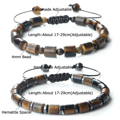 Tiger Eye Bracelet for Men and Women Natural Stone Agate Beaded Bracelet