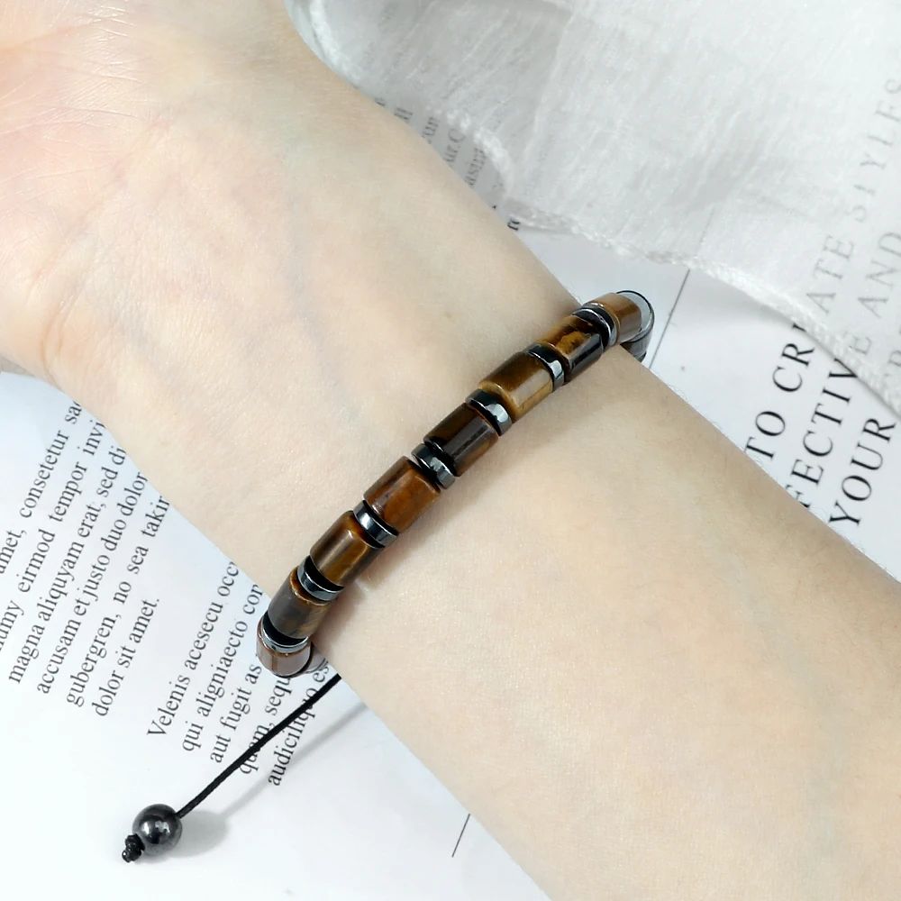 Tiger Eye Bracelet for Men and Women Natural Stone Agate Beaded Bracelet