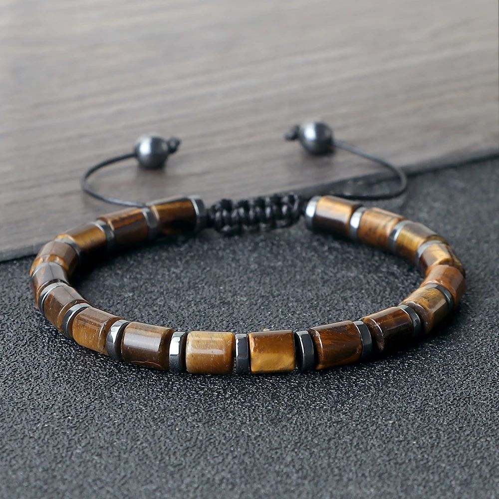 Tiger Eye Bracelet for Men and Women Natural Stone Agate Beaded Bracelet