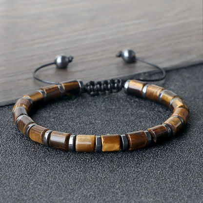 Tiger Eye Bracelet for Men and Women Natural Stone Agate Beaded Bracelet