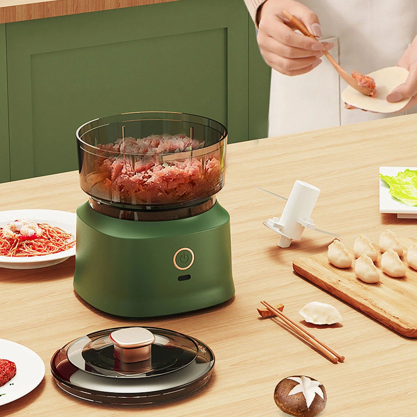 Compact Wireless Electric Mini Food Processor & Mini Meat Grinder Portable Kitchen Food Chopper and Garlic Masher