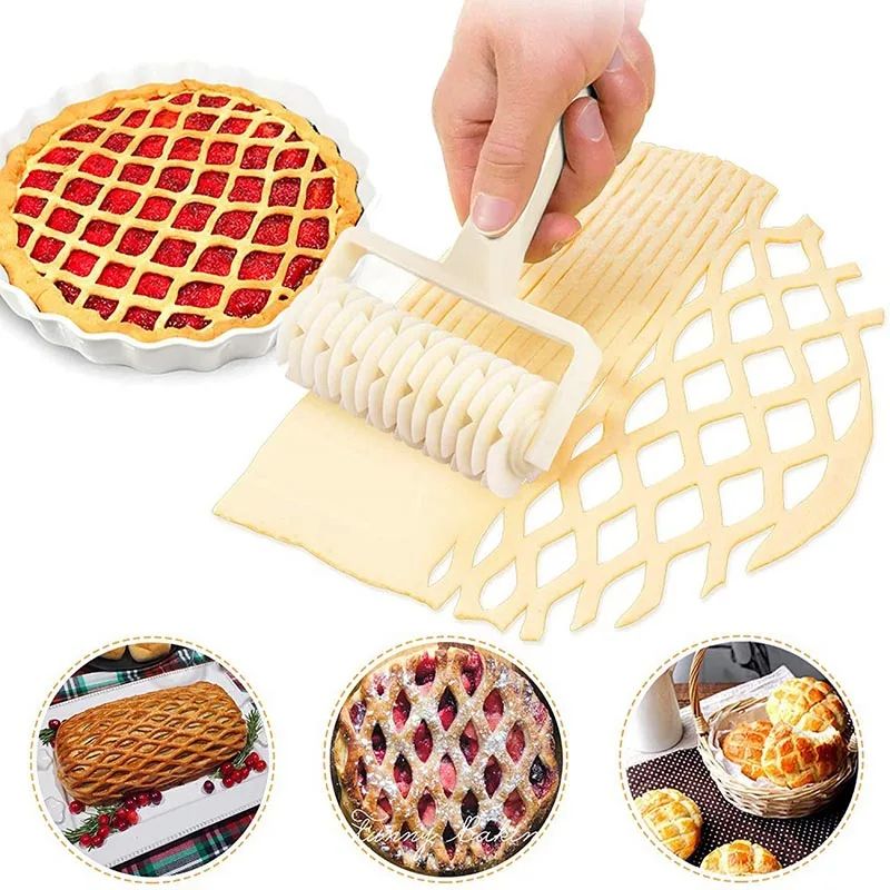 Creative Lattice Roller Cutter for Perfect Pastry & Pizza Dough Designs