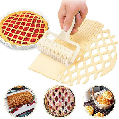 Creative Lattice Roller Cutter for Perfect Pastry & Pizza Dough Designs